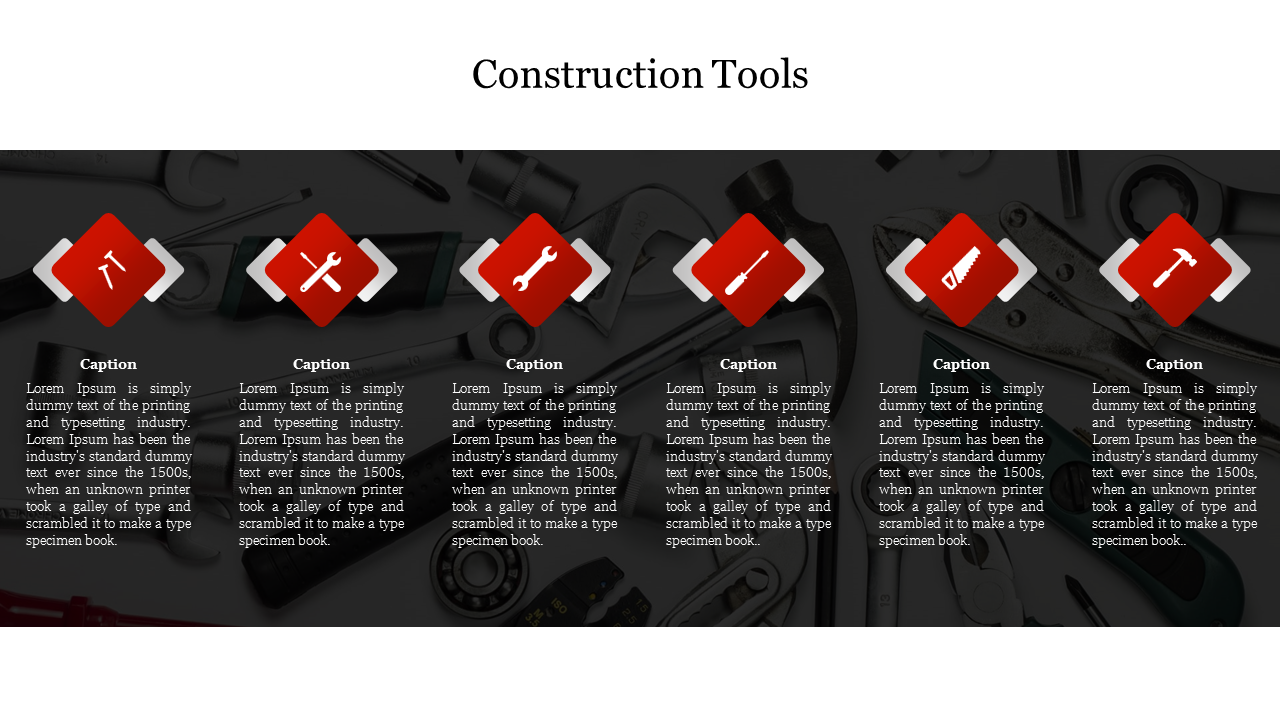 Editable Construction Tools Clipart Presentation Slide