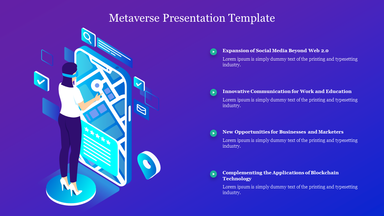 Stunning Metaverse Presentation Template Slide