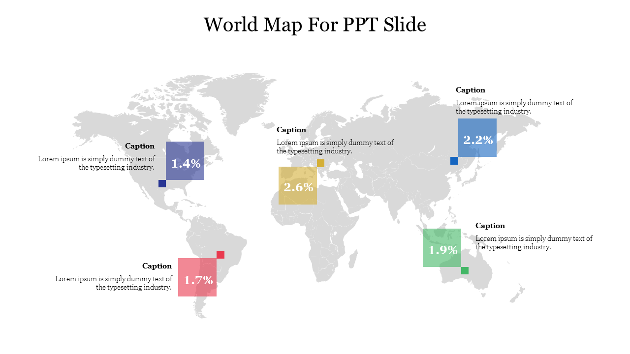 World Map For PPT Slide