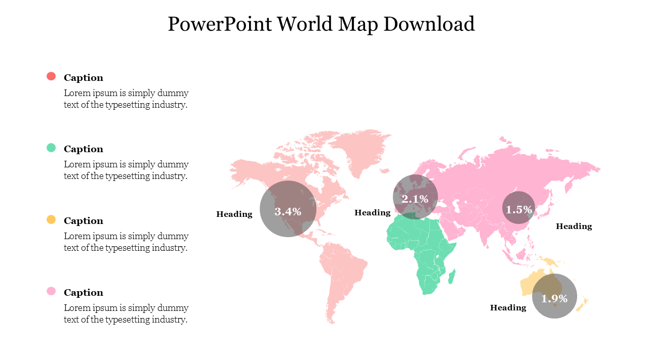 Free - Editable PowerPoint World Map Download For Presentation
