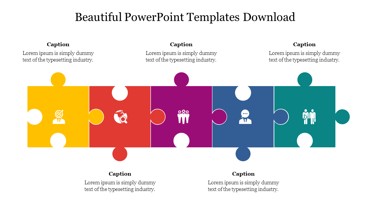 Beautiful PowerPoint Templates Download With Puzzles