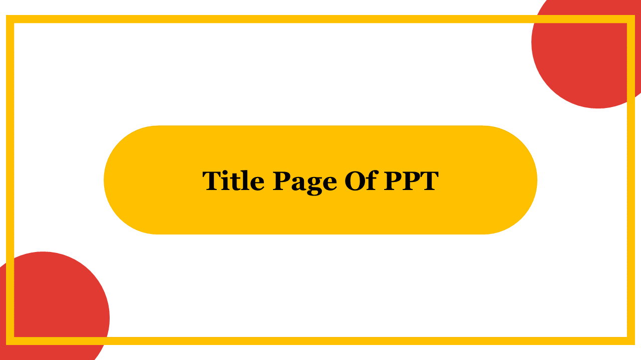 Title Page Of PPT