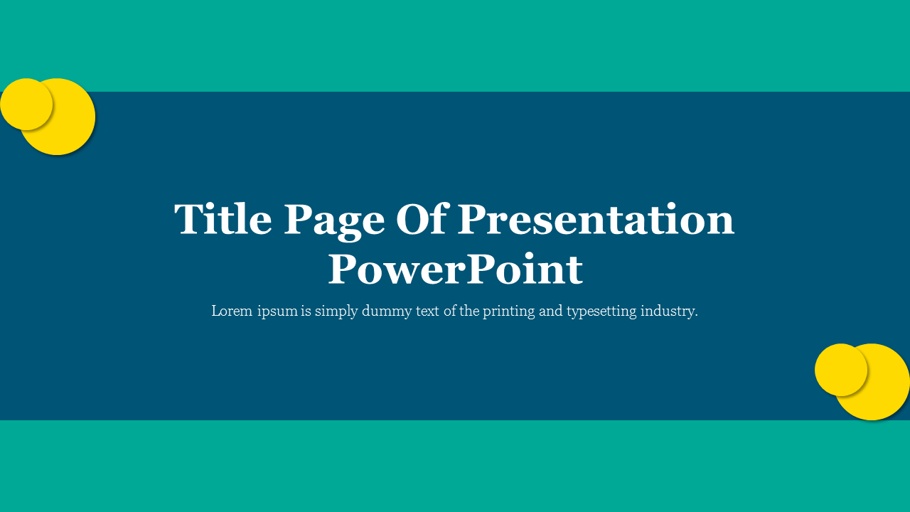 Title Page Of Presentation PowerPoint