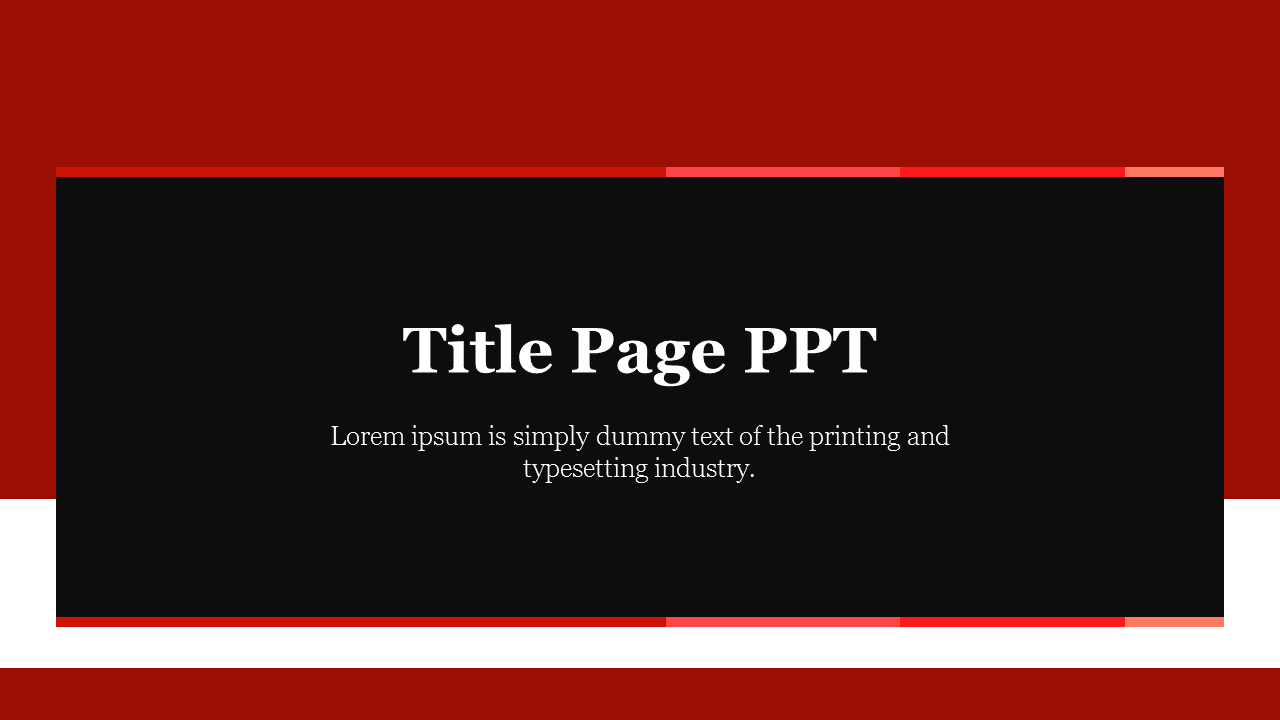 Editable Title Page PPT Presentation Template Slide