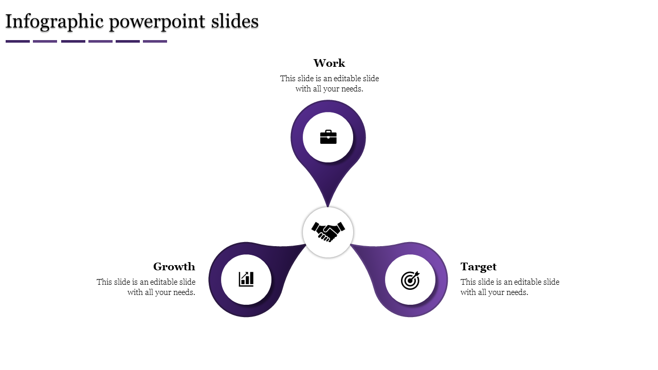 Triangular infographic with purple petals and icons extending from a central circle on a white background.