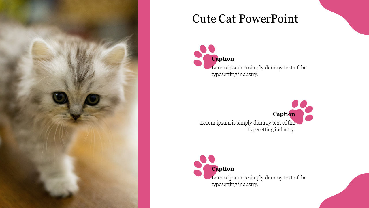 Cute Cat PowerPoint Template For Presentation