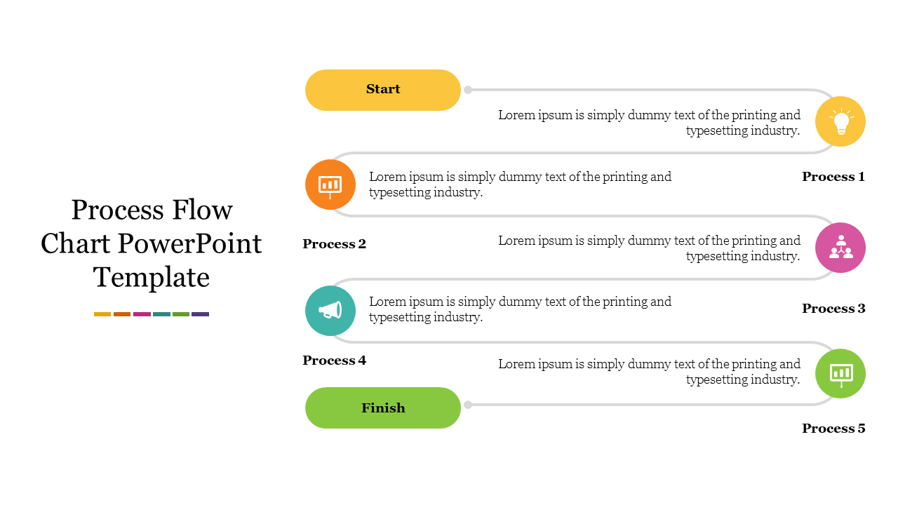 Free - Five Noded Process Flow Chart PowerPoint Template