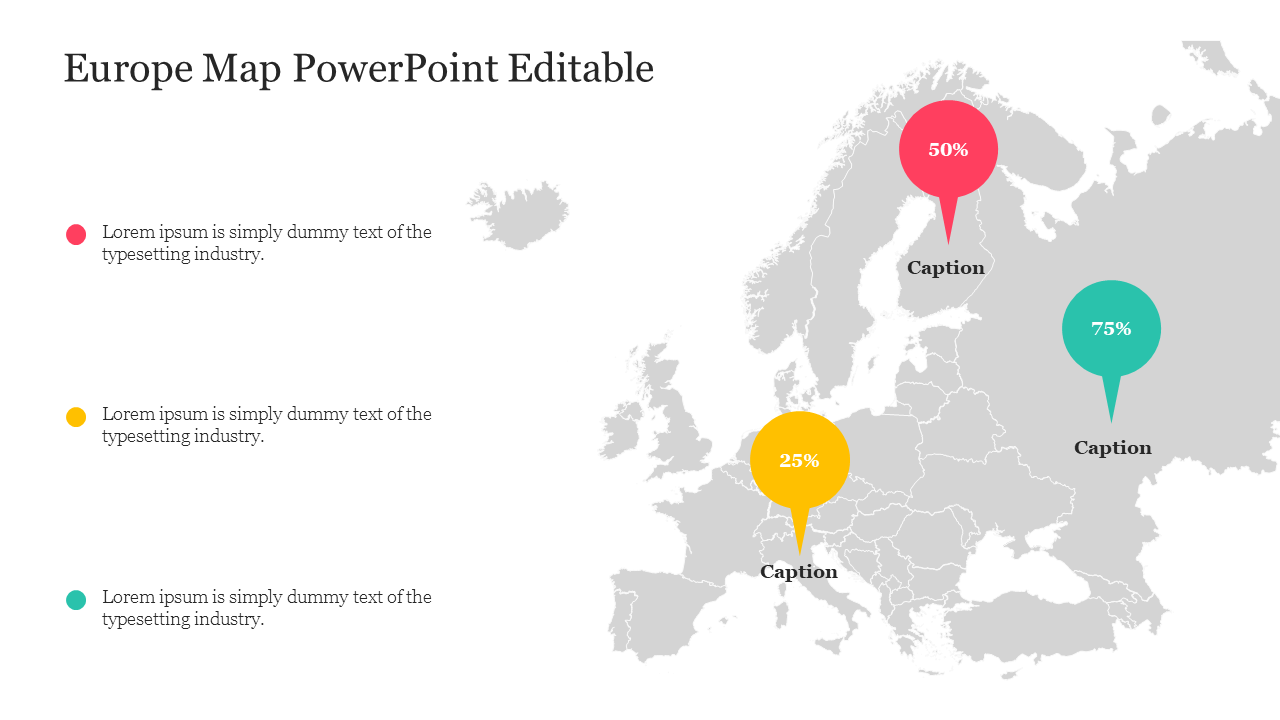 Creative Europe Map PowerPoint Editable Presentation