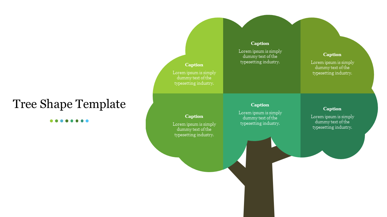 Tree Shape Template For PowerPoint Presentation Slide