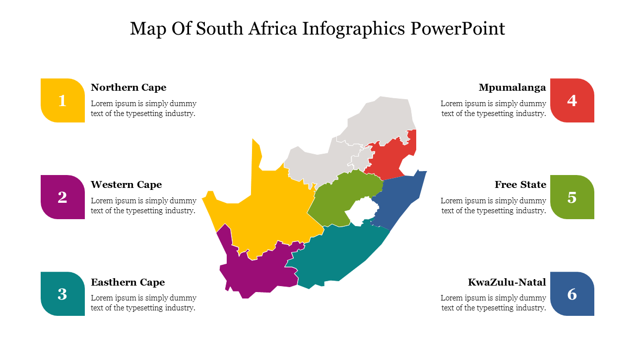 Editable Map Of South Africa Infographics PowerPoint