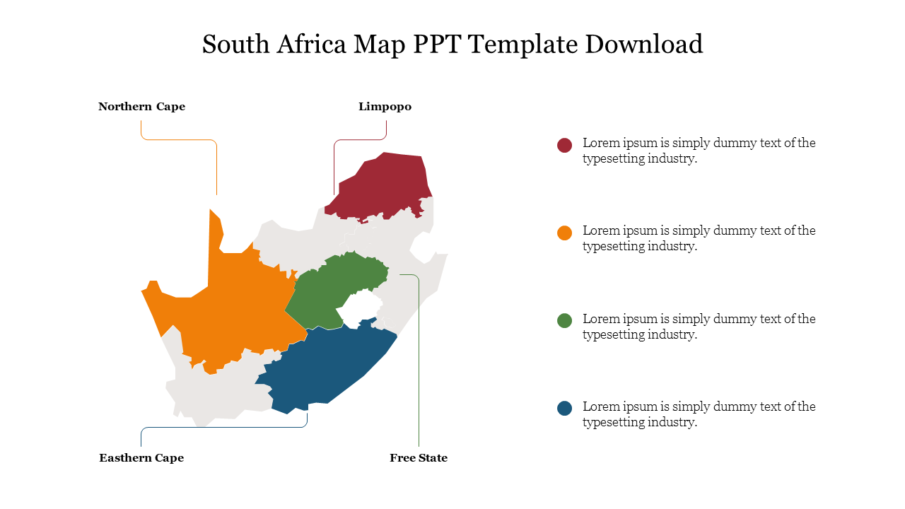 South Africa Map PPT Template Download