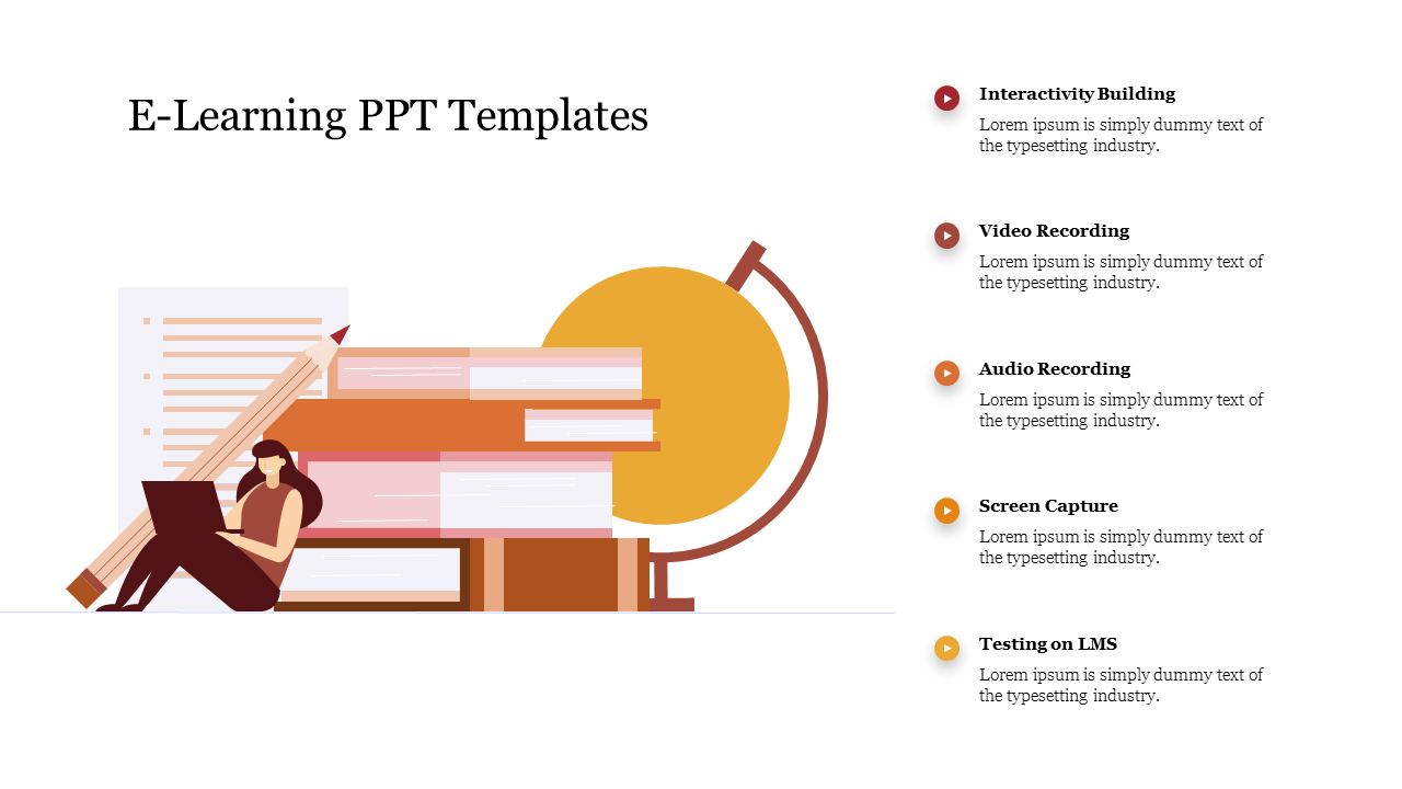 Attractive E Learning PPT Templates Presentation Slide