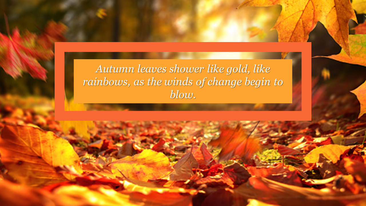Awesome Autumn Leaves Falling Background For Presentation
