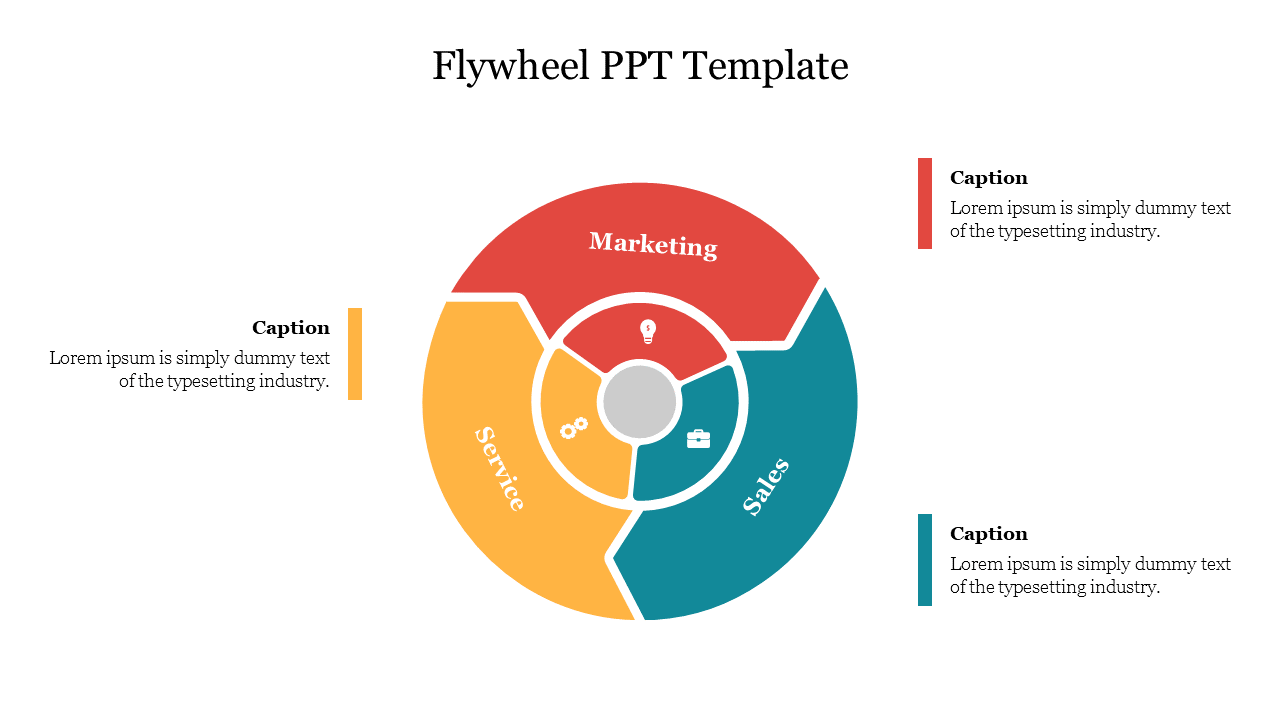 Three Noded Flywheel PPT Template Presentation Slide