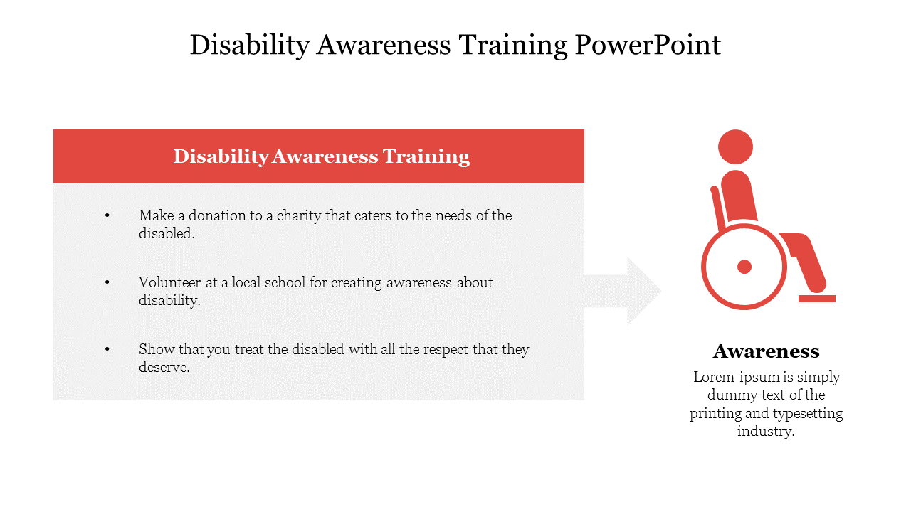 Disability Awareness Training PowerPoint Presentation Slide