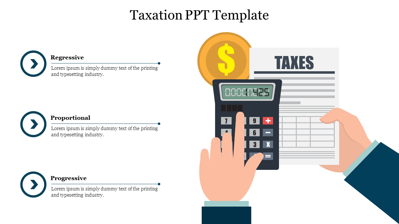 Editable Taxation PPT Template Presentation Slide