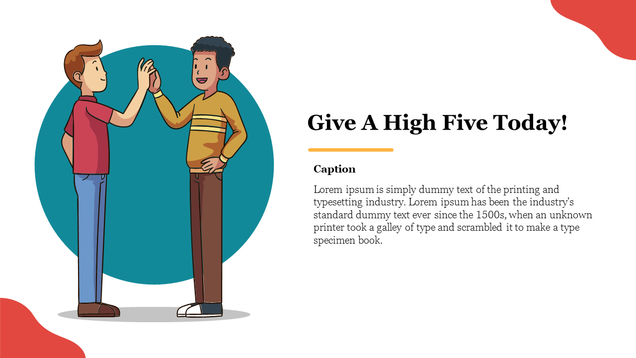 Attractive Give A High Five Today PowerPoint Template