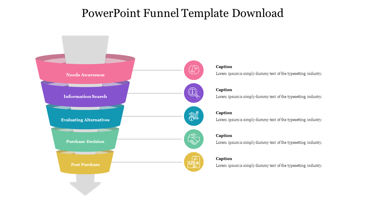 Innovative PowerPoint Funnel Template Download Slide