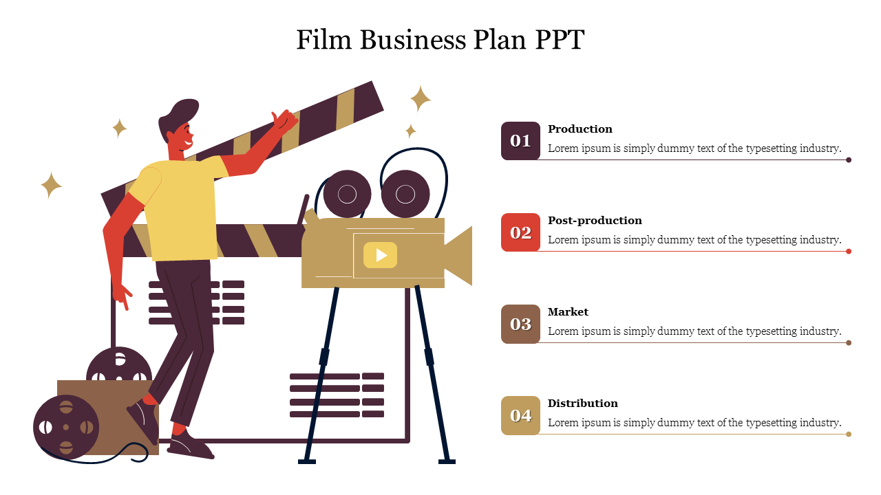 Attractive Film Business Plan PPT Presentation Template
