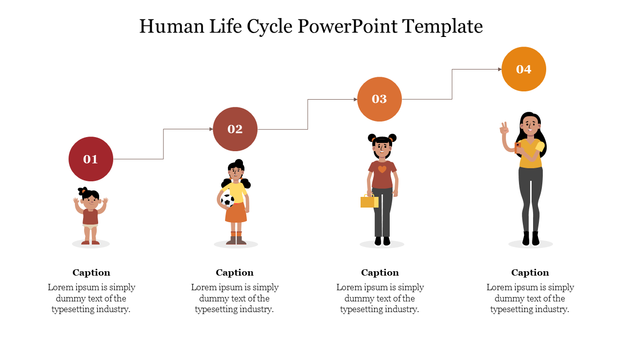 Editable Human Life Cycle PowerPoint Template Slide