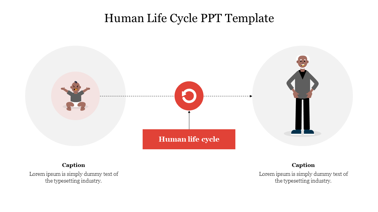Customizable Human Life Cycle PPT Template Slide