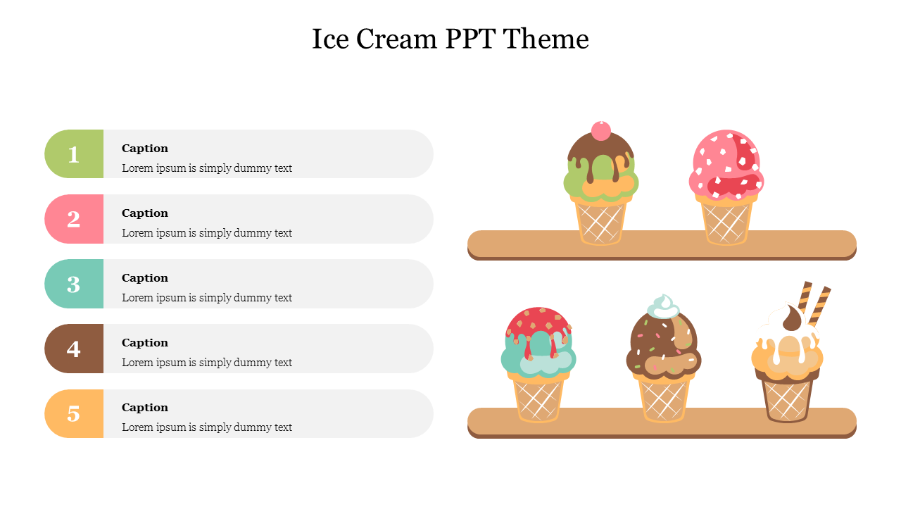 Innovative Ice Cream PPT Theme Presentation Slide