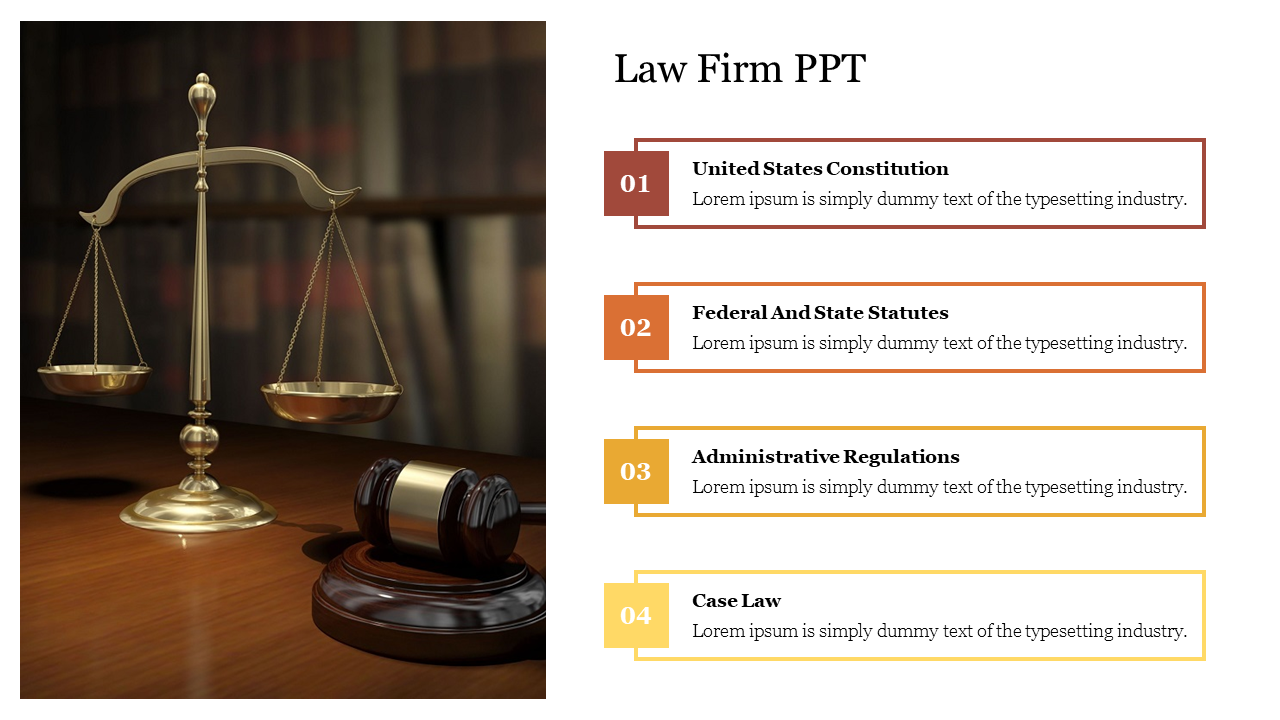 Creative Law Firm PPT Presentation Template Slide