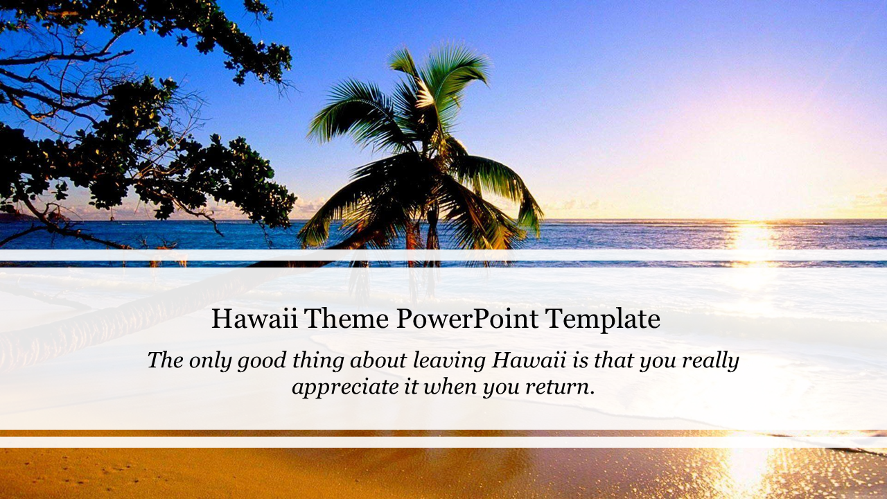 Hawaii Theme PowerPoint Template Free For Presentation