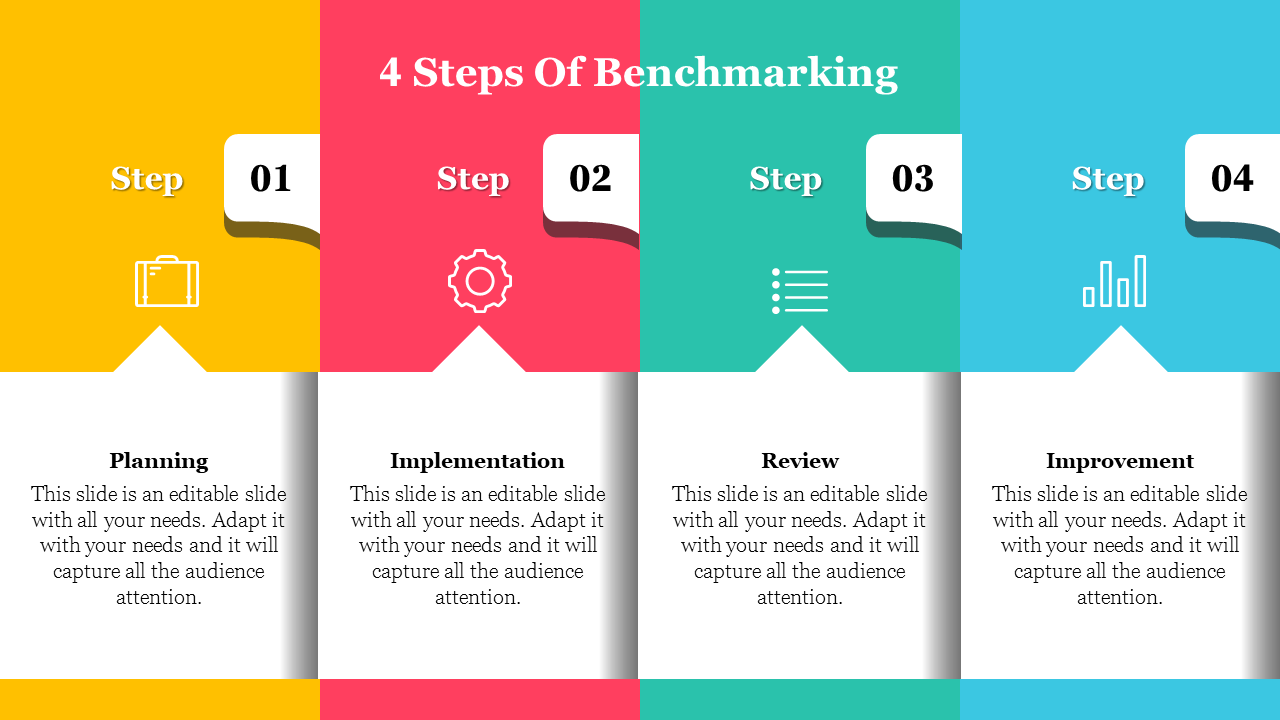 Amazing 4 Steps Of Benchmarking PowerPoint Presentation