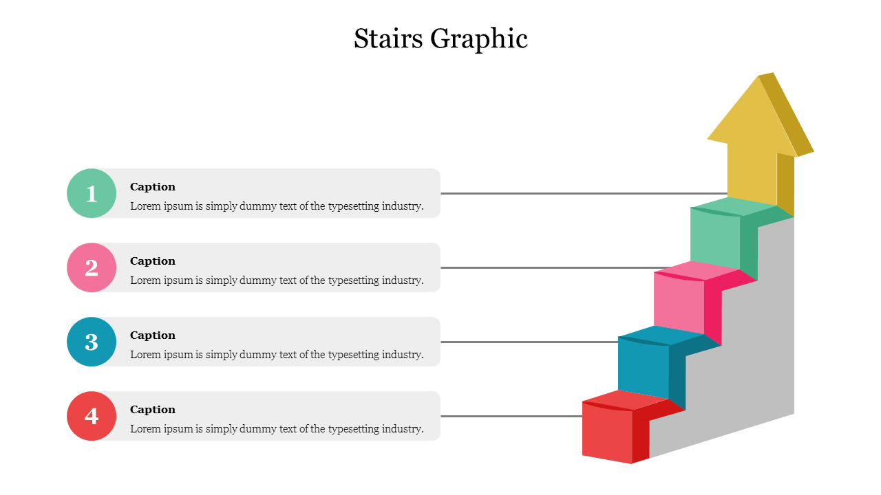 Four Stairs Graphic PowerPoint Presentation Template