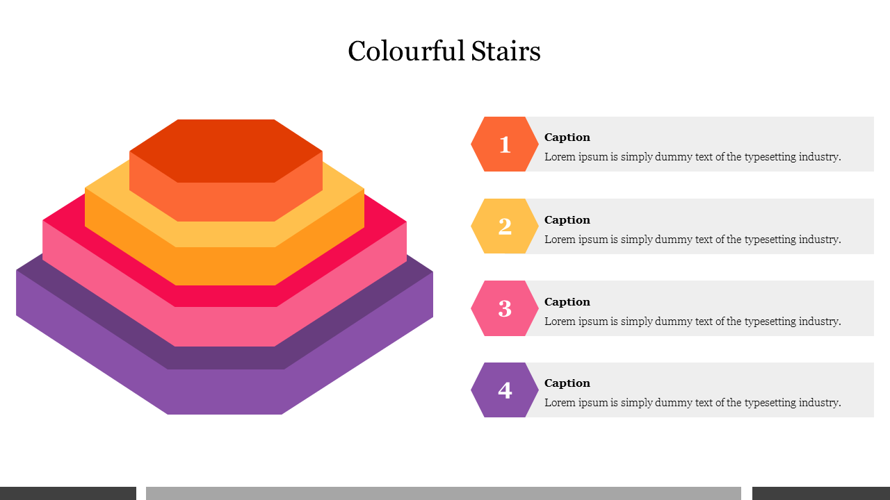 Colourful Stairs PowerPoint Presentation Template Slide