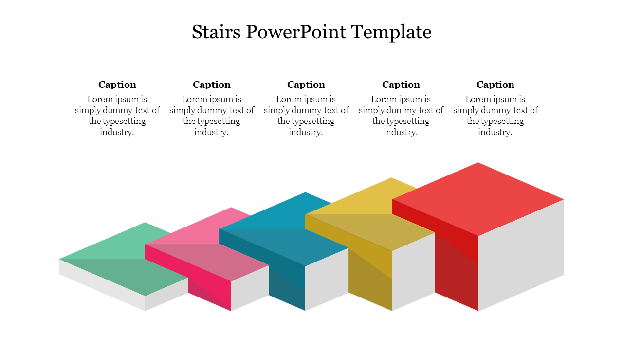 Free - 3D Effects Stairs PowerPoint Template Presentation Slide
