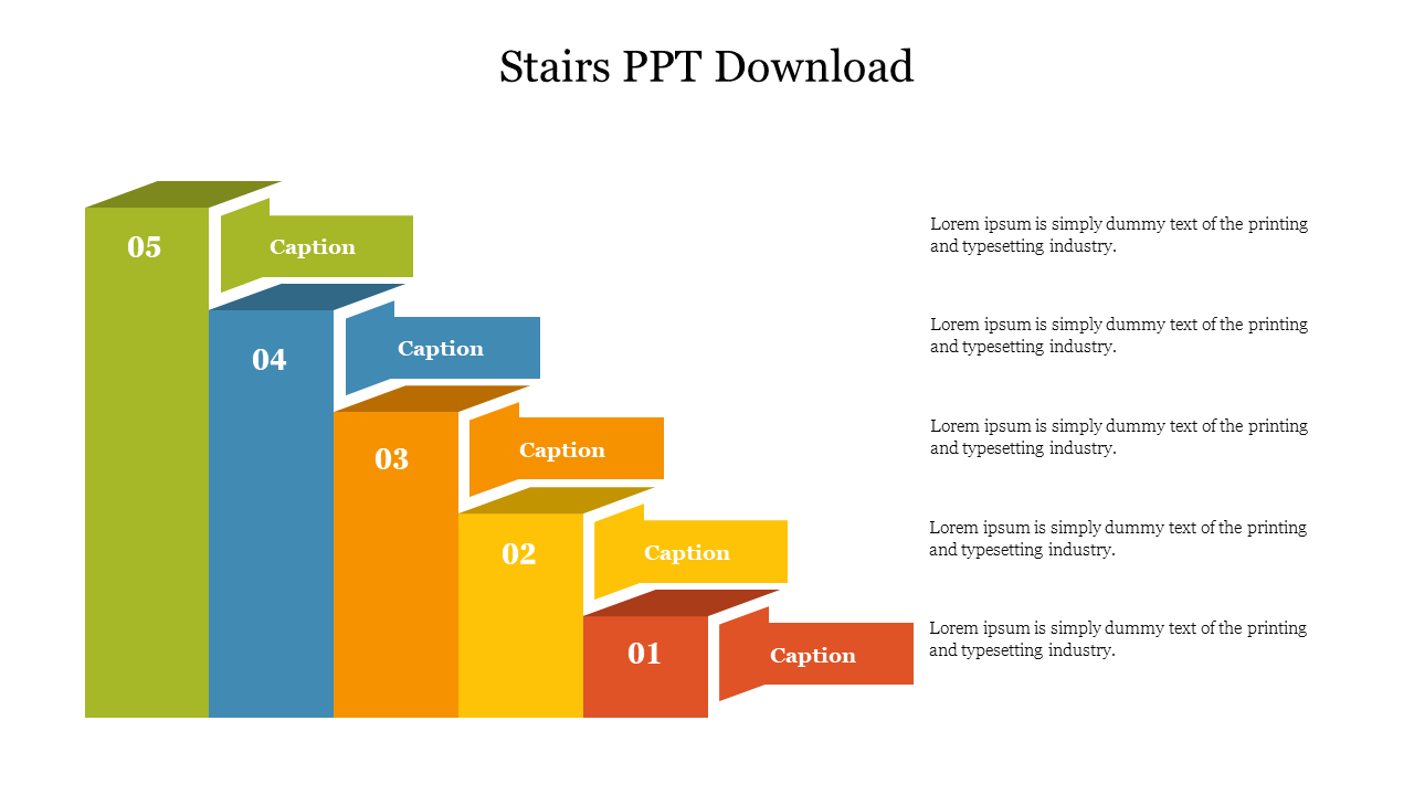 Multicolor Stairs PPT Download Presentation Slide