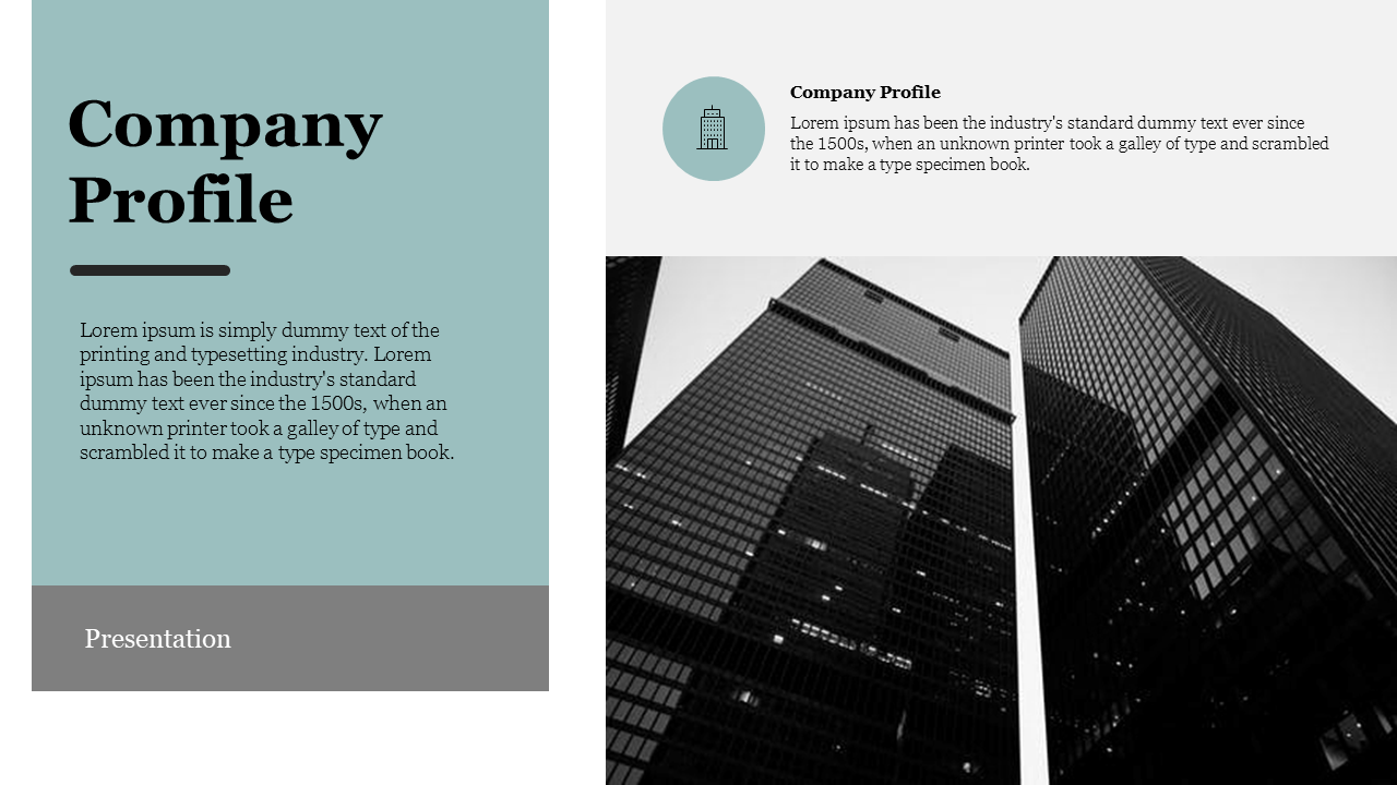 Free - Professional Company Profile Template Presentation Slide