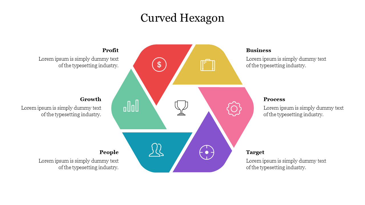 Attractive Curved Hexagon PowerPoint Presentation