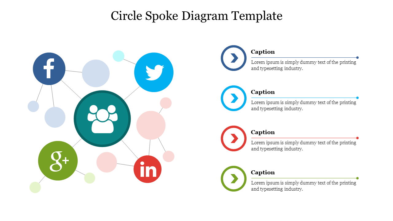 Free - Creative Circle Spoke Diagram Template For Presentation