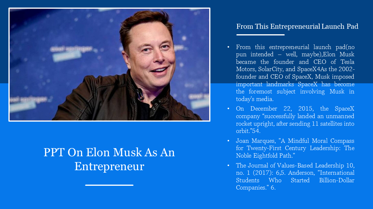 PPT On Elon Musk As An Entrepreneur