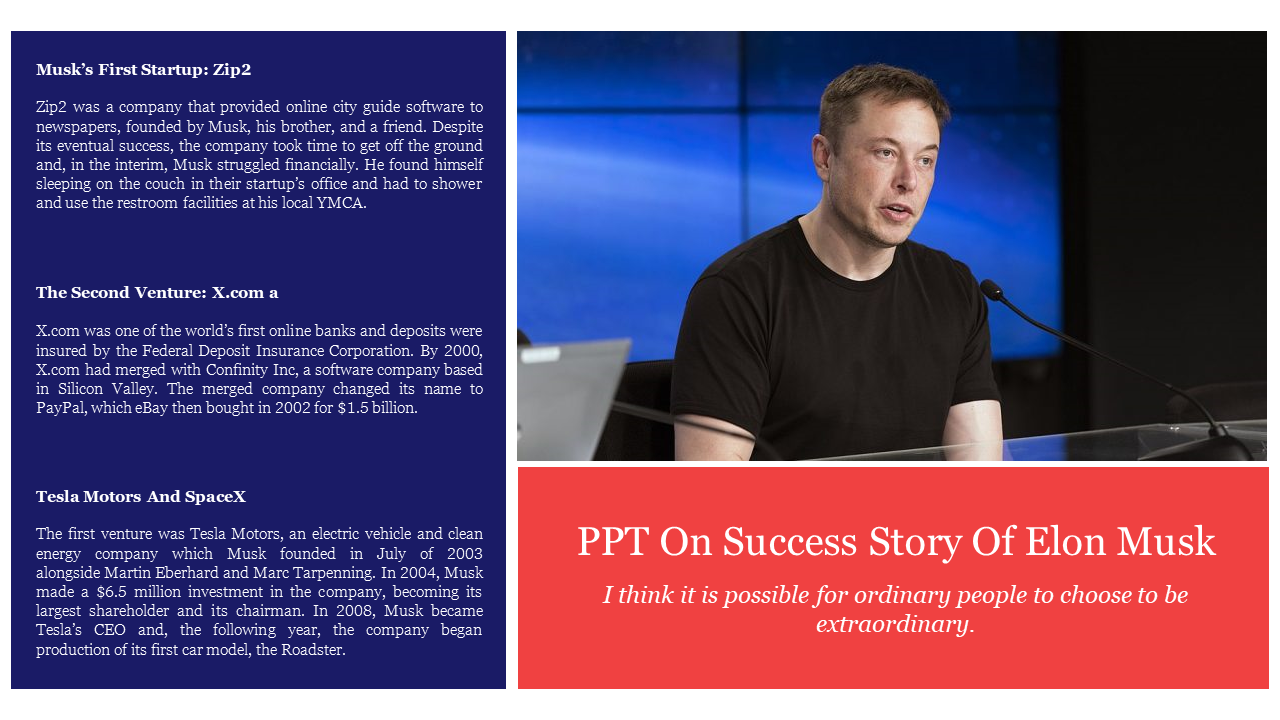 PPT On Success Story Of Elon Musk