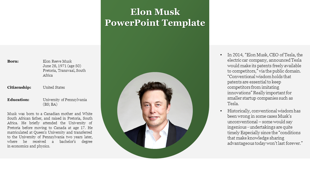 Elon Musk PowerPoint Template