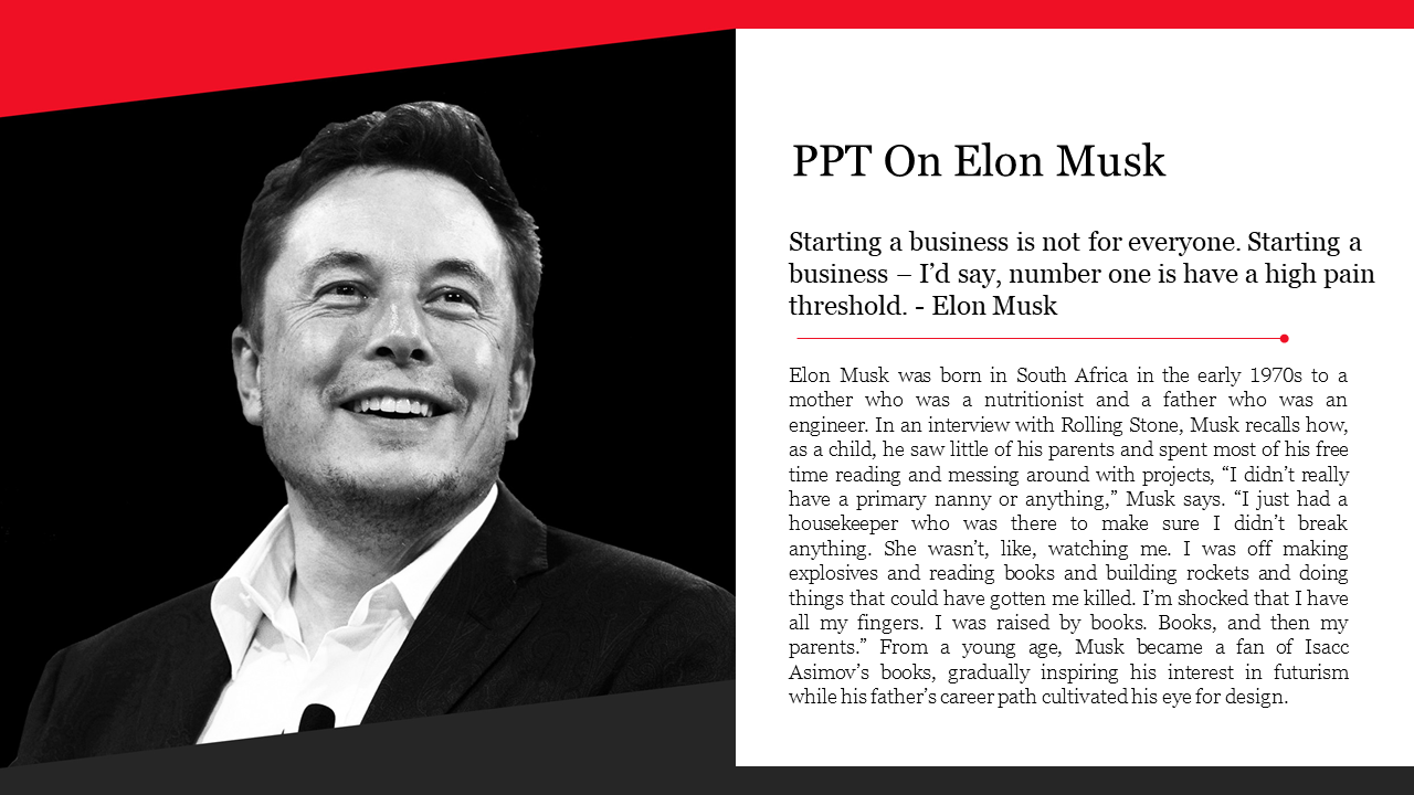 Free PPT On Elon Musk