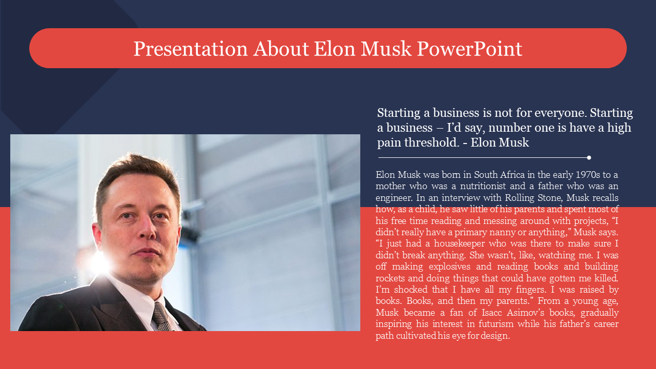 Presentation About Elon Musk PowerPoint