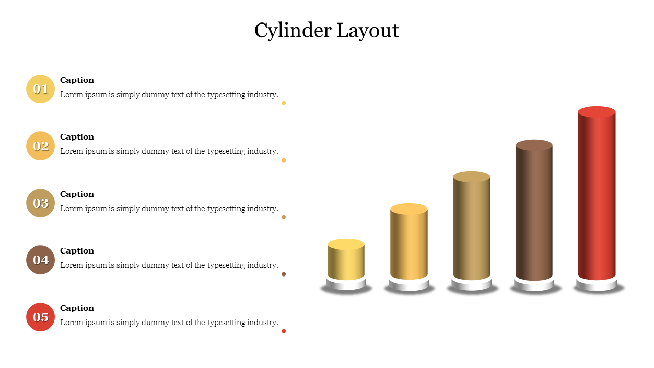 3D Model Cylinder Layout PowerPoint Presentation Slide