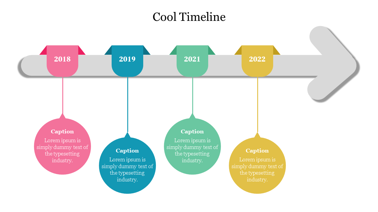 Cool Timeline PowerPoint Presentation With Arrow Design