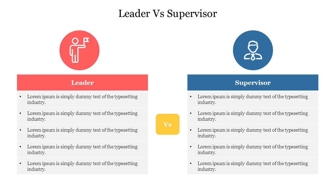 Leader Vs Supervisor