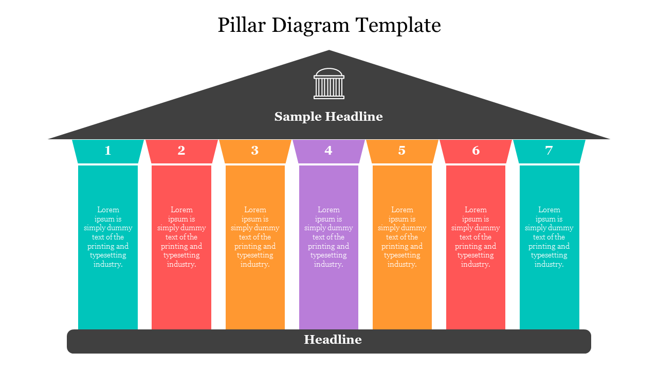 Editable Pillar Diagram Template For Presentation