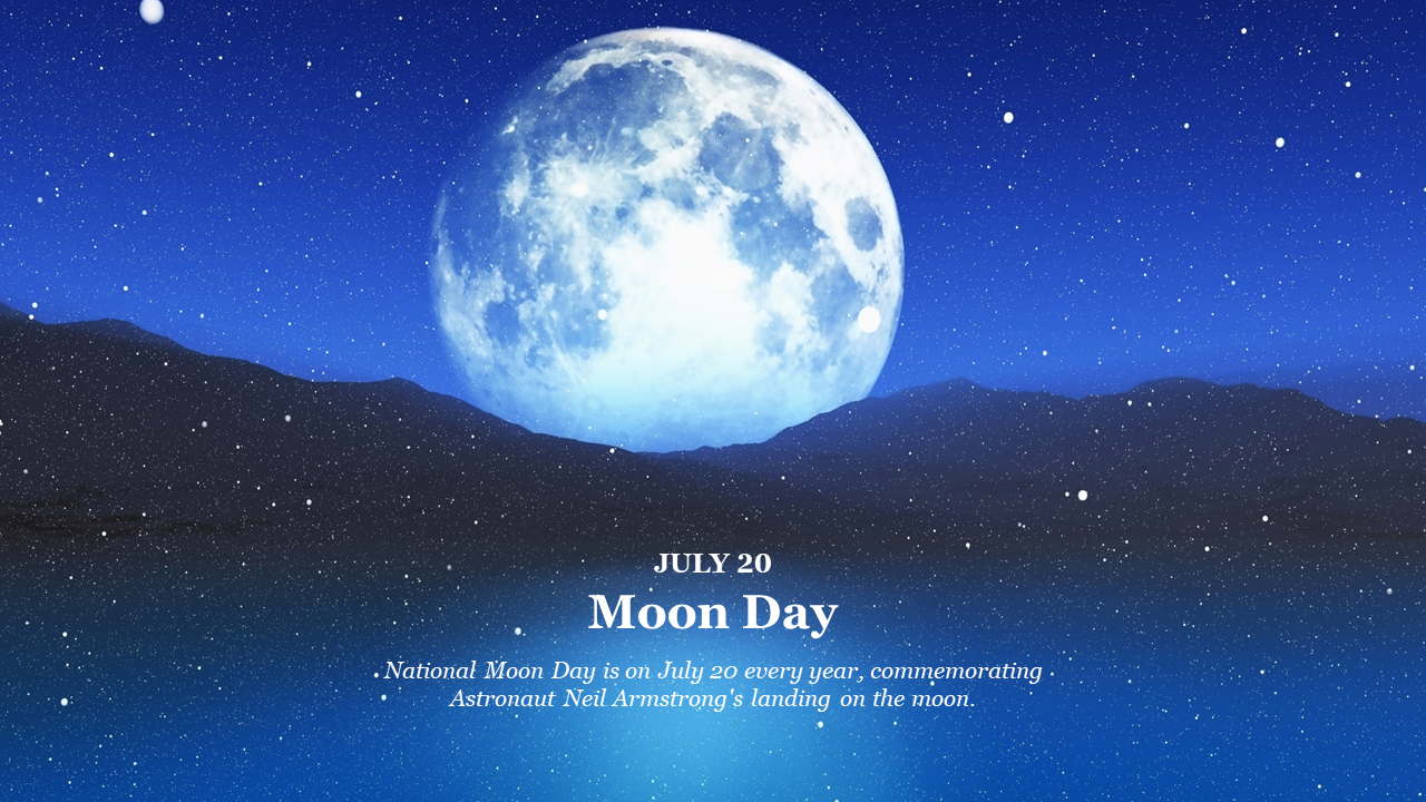 Stunning Moon Day PowerPoint Template Presentation