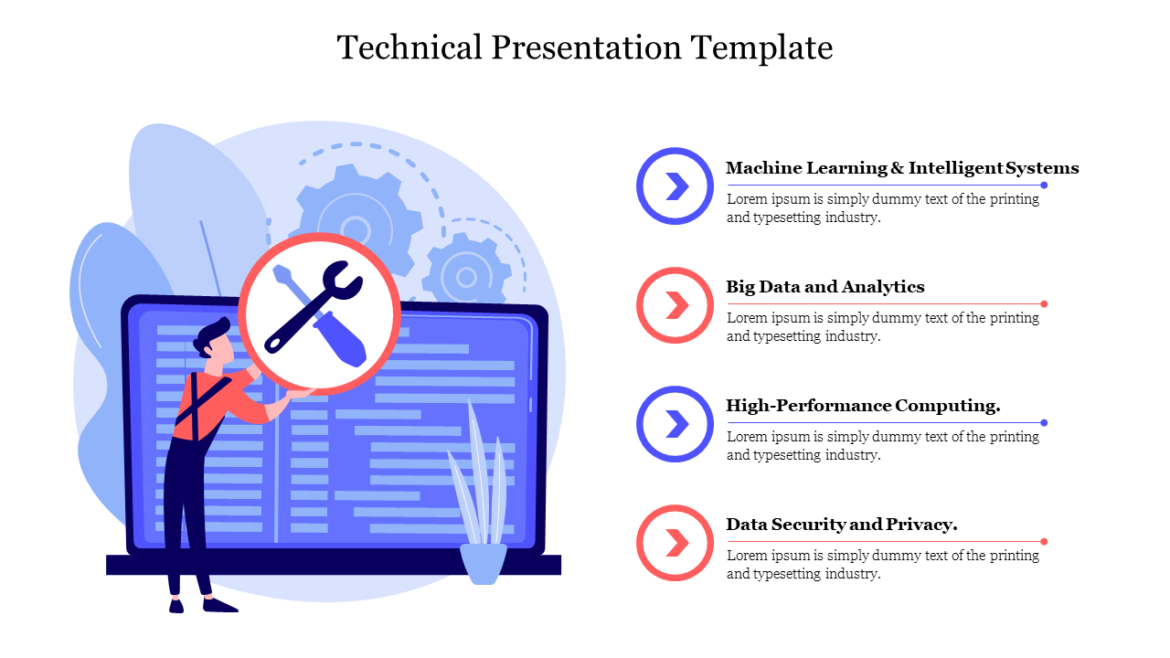 Editable Best Technical Presentation Template Slide