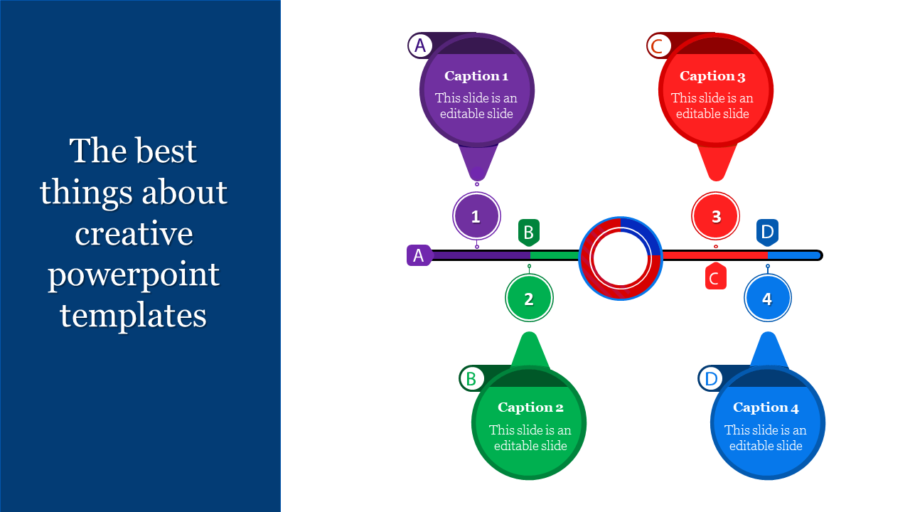 Creative slide showing a network of paths with numbered nodes and color-coded caption areas.