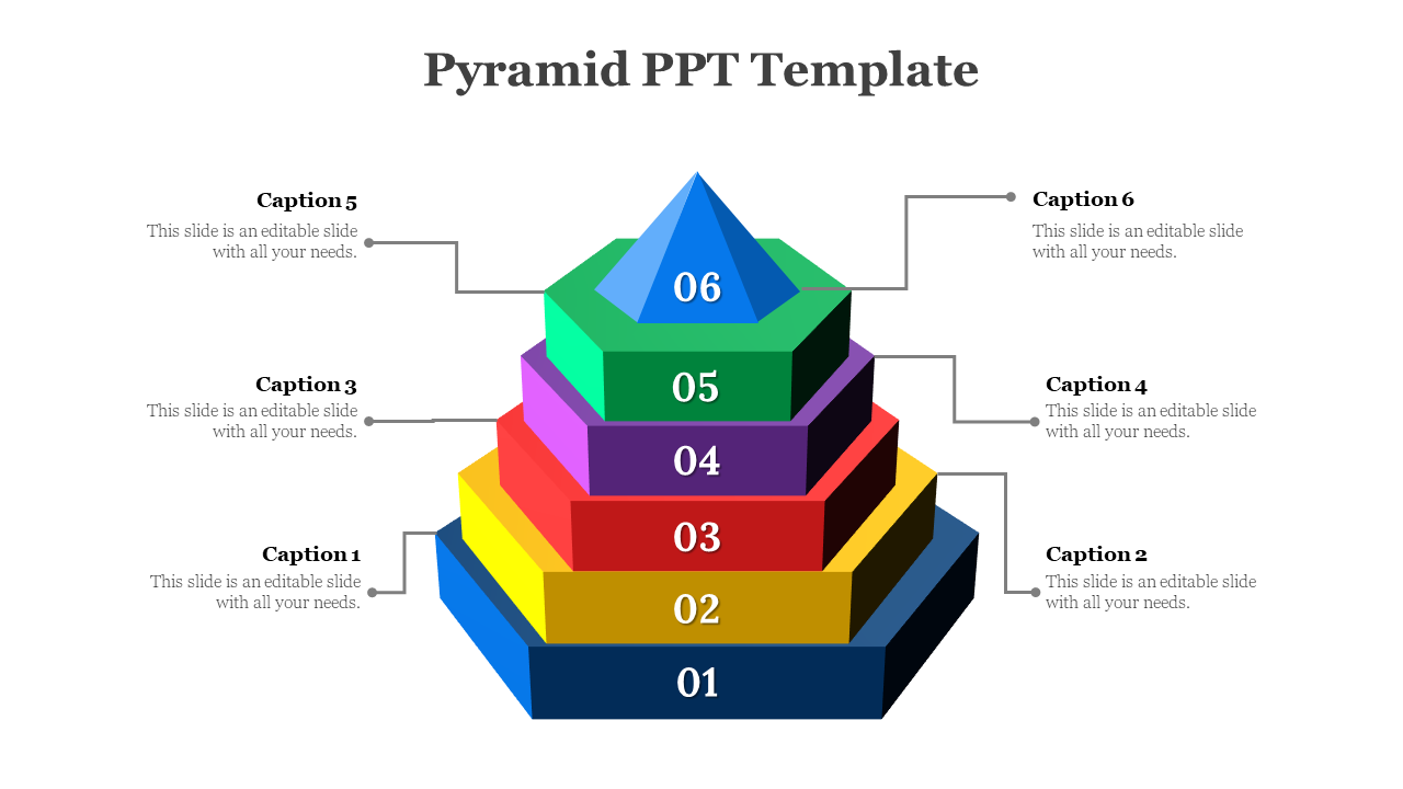 Pyramid PPT Template-6-Multicolor
