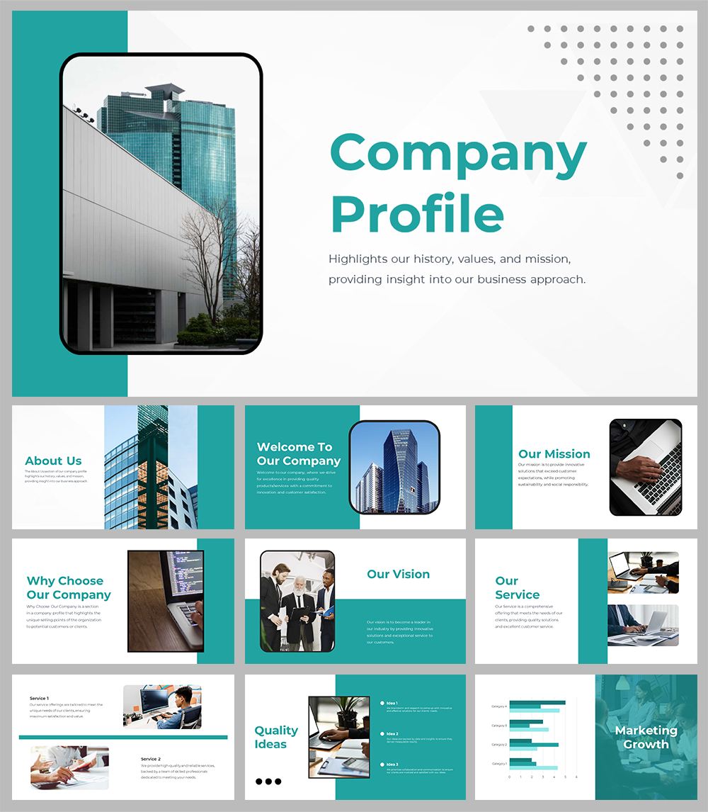 Free Company Profile Google Slides And Powerpoint Templates